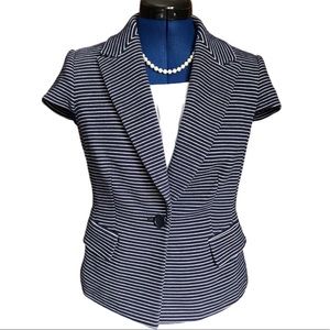 The Limited Navy and White Striped Blazer